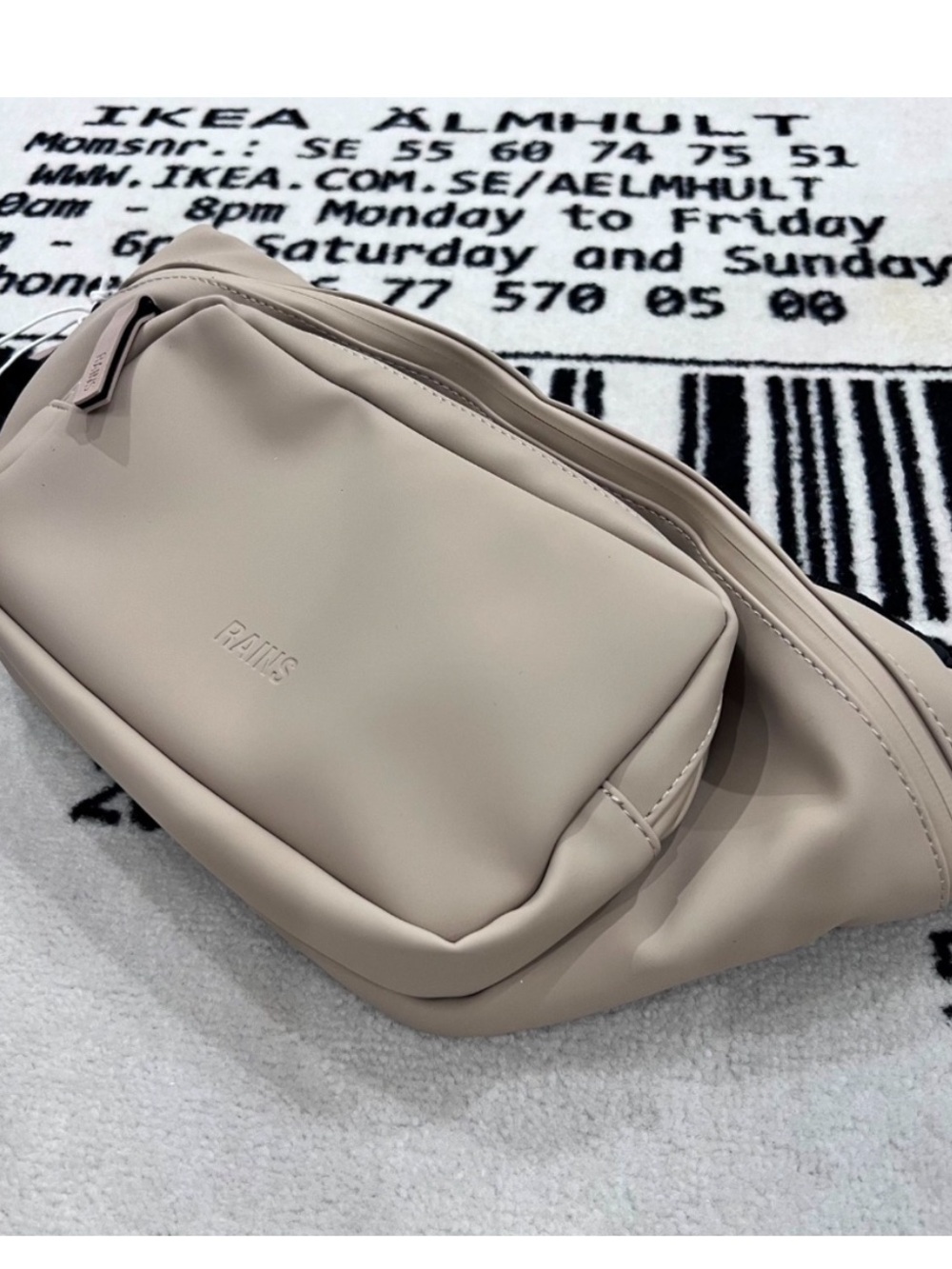 RAINS Unisex Bum Bag - Versatile Waterproof Sand Beige Tan Crossbody, Fanny Pack